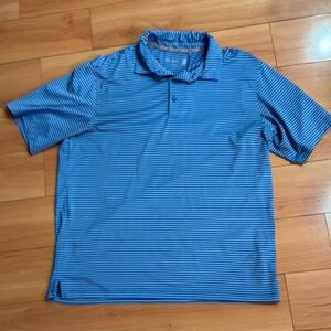 Walter Hagen 11 Majors Men's Blue Striped Polo Shirt